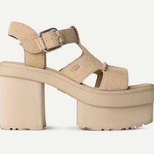UGG Women's Beige Platform Sandals